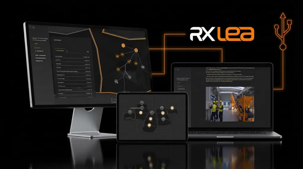 RXLea learning platform on monitor, tablet and laptop